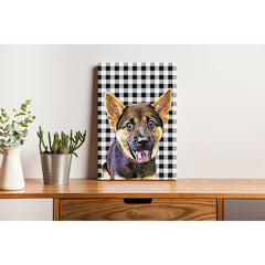 Pet Canvas - Black And White Check Pattern