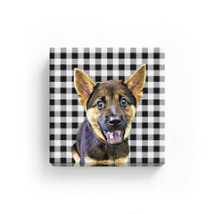 Pet Canvas - Black And White Check Pattern