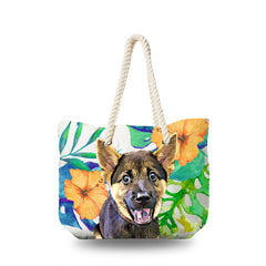 Canvas Bag - Watercolor Tropical Yellow Floral