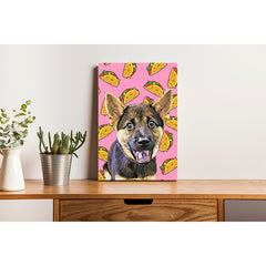 Pet Canvas - Taco on Pink Background