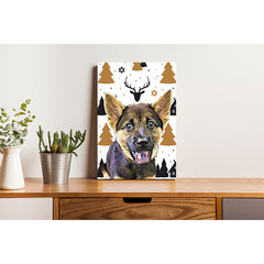 Pet Canvas - Gold Christmas Tree wit h Deer