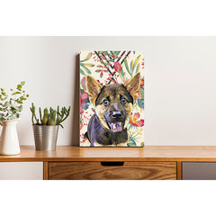 Pet Canvas - Floral Watercolor with Diamond Shape