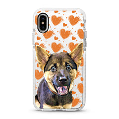 iPhone Ultra-Aseismic Case - Orange Brown Hearts