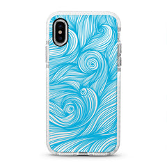 iPhone Ultra-Aseismic Case - Blue Waves with Hand Painting