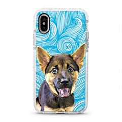 iPhone Ultra-Aseismic Case - Blue Waves with Hand Painting