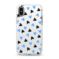 iPhone Ultra-Aseismic Case - Black And Blue Hearts