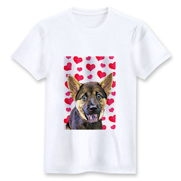 Custom T-shirt - WaterColor Hearts