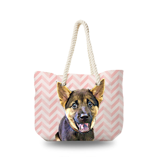 Canvas Bag - Sweet Pink Zigzag