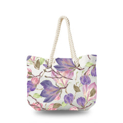 Canvas Bag - Pink and Purple Rose