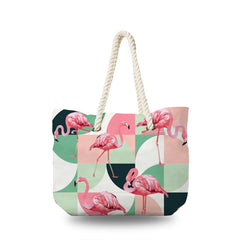 Canvas Bag - Flamingo in Exotic beach