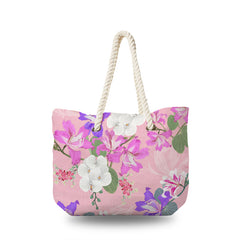 Canvas Bag - White Orchid and Pink Wild Flower