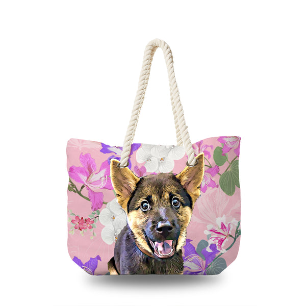 Canvas Bag - White Orchid and Pink Wild Flower