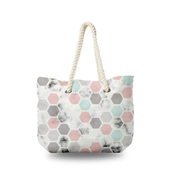 Canvas Bag - Marble Honeycomb Pattern
