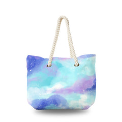 Canvas Bag - WaterColor Paint in Purple and Blue