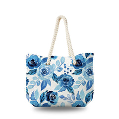 Canvas Bag - Vintage blue roses