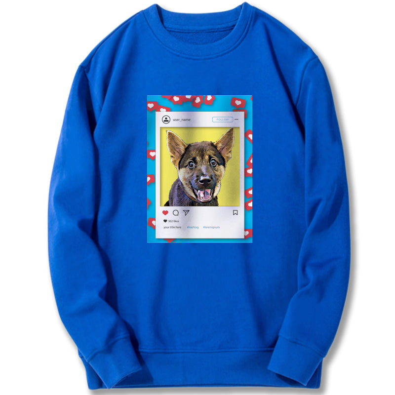 Custom Sweatshirt - Likes For Likes in Blue