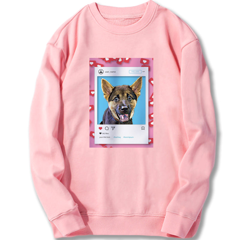 Custom Sweatshirt - Likes For Likes in Pink