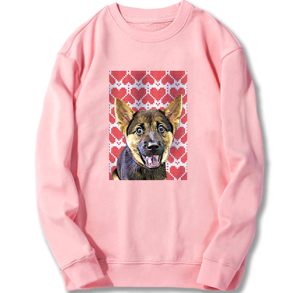 Custom Sweatshirt - Love Heart Knitted Pattern