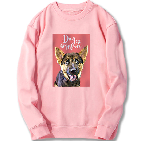Custom Sweatshirt - Dog Mom Salmon