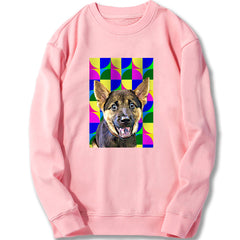 Custom Sweatshirt - Bright Neon Colorful Shapes Seamless Pattern