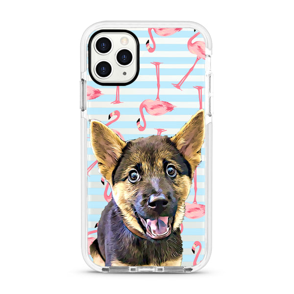 iPhone Ultra-Aseismic Case - Flamingo With Baby Blue Stripe