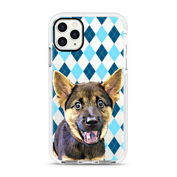 iPhone Ultra-Aseismic Case - Blue Diamond Pattern
