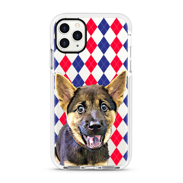 iPhone Ultra-Aseismic Case - Red Blue Diamond Pattern