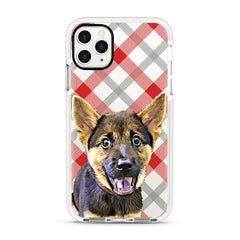 iPhone Ultra-Aseismic Case - Red and White Checked Pattern