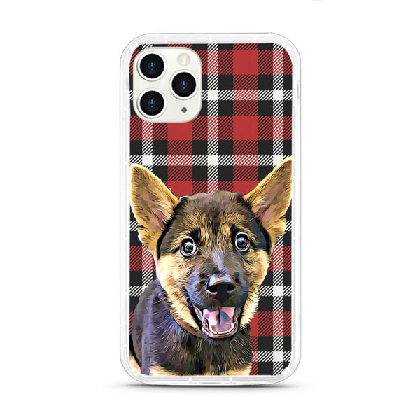 iPhone Aseismic Case - Black And Red Checked Pattern