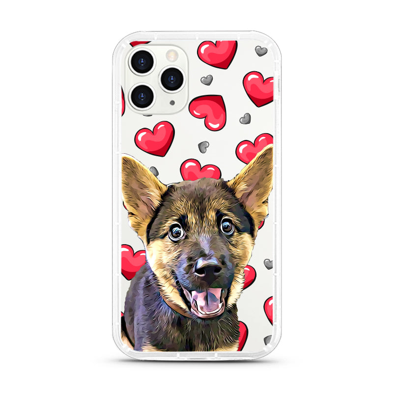 iPhone Aseismic Case - Red and Gray Hearts