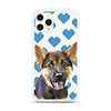 iPhone Aseismic Case - Blue Pixel Hearts