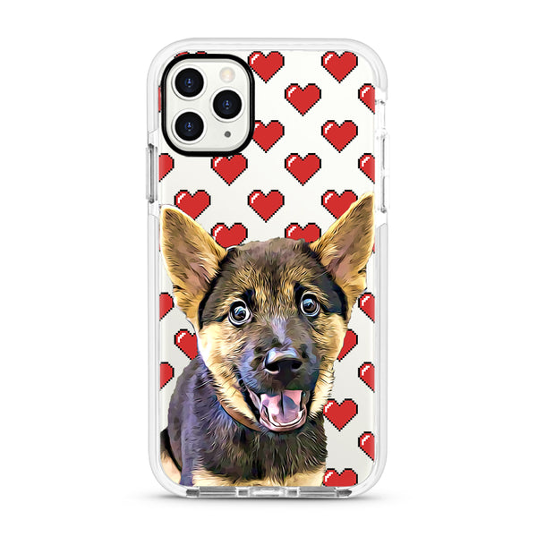 iPhone Ultra-Aseismic Case - Pixel Red Hearts