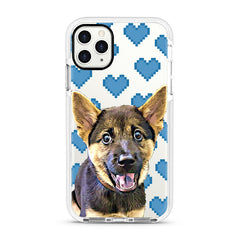 iPhone Ultra-Aseismic Case - Blue Pixel Hearts