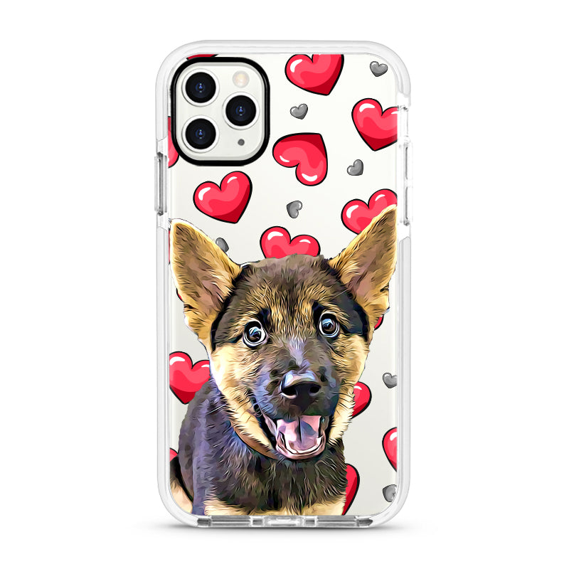 iPhone Ultra-Aseismic Case - Red and Gray Hearts