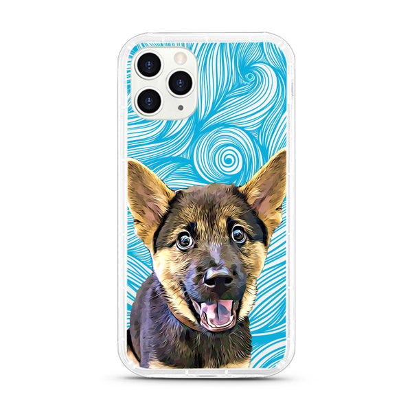 iPhone Aseismic Case - Blue Waves with Hand Painting
