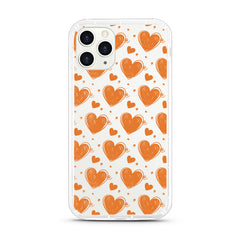 iPhone Aseismic Case - Orange Brown Hearts