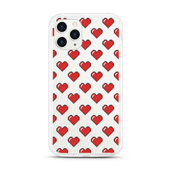 iPhone Aseismic Case - Pixel Red Hearts