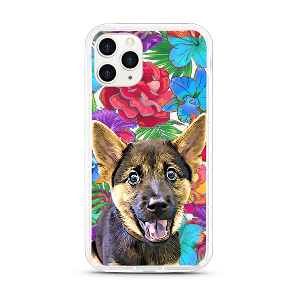 iPhone Aseismic Case - Scarlet Red and Blue Floral