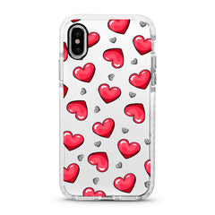 iPhone Ultra-Aseismic Case - Red and Gray Hearts