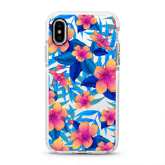 iPhone Ultra-Aseismic Case - Blue Tropical With Flowers