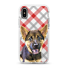 iPhone Ultra-Aseismic Case - Red and White Checked Pattern
