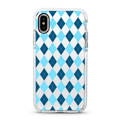 iPhone Ultra-Aseismic Case - Blue Diamond Pattern