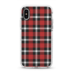 iPhone Ultra-Aseismic Case - Black And Red Checked Pattern