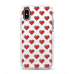 iPhone Ultra-Aseismic Case - Pixel Red Hearts
