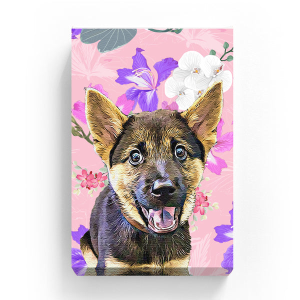 Pet Canvas - White Orchid and Pink Wild Flower