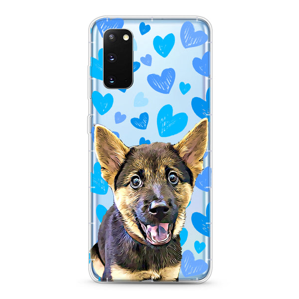 Samsung Aseismic Case - Hand Drawing Blue Hearts 2