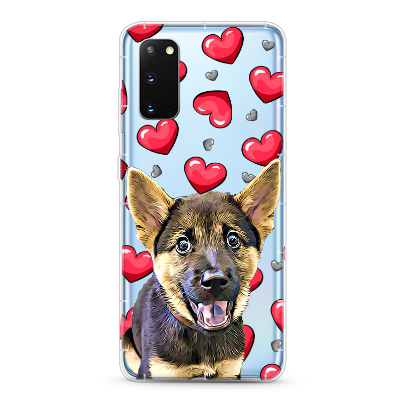 Samsung Aseismic Case - Red and Gray Hearts