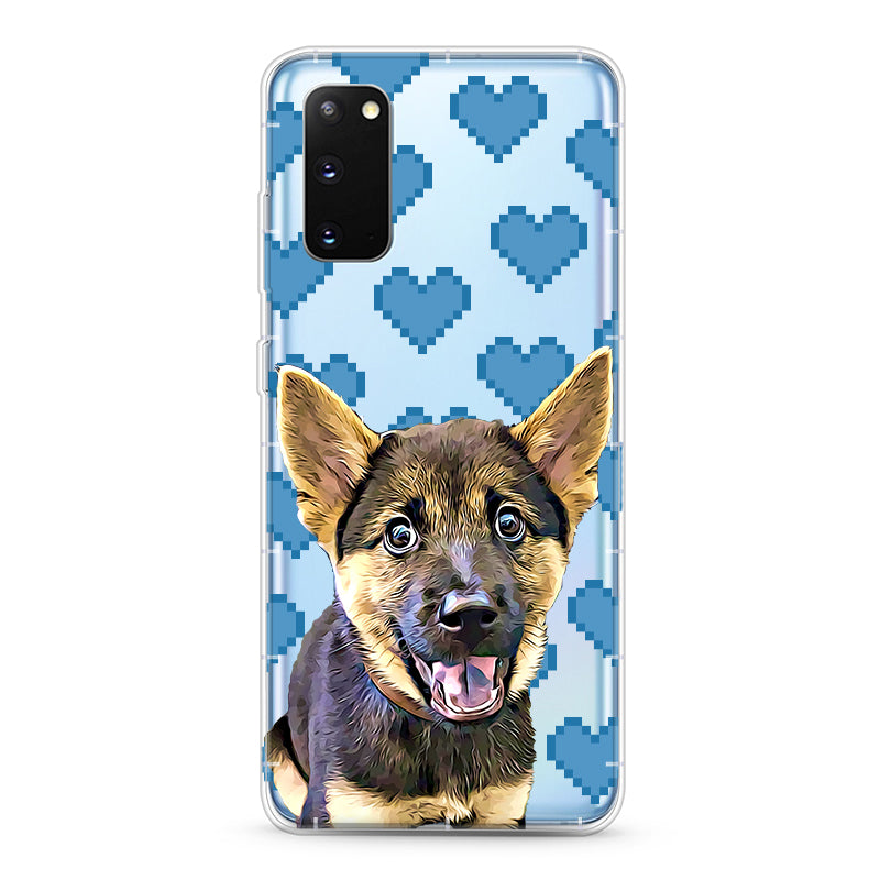 Samsung Aseismic Case - Blue Pixel Hearts