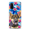 Samsung Aseismic Case - Blue Tropical With Flowers