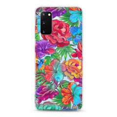Samsung Aseismic Case - Scarlet Red and Blue Floral